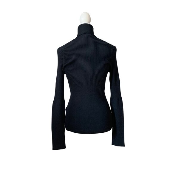 MAX STUDIO Ribbed Turtleneck Sweater in Black Size LARGE - Picture 8 of 16